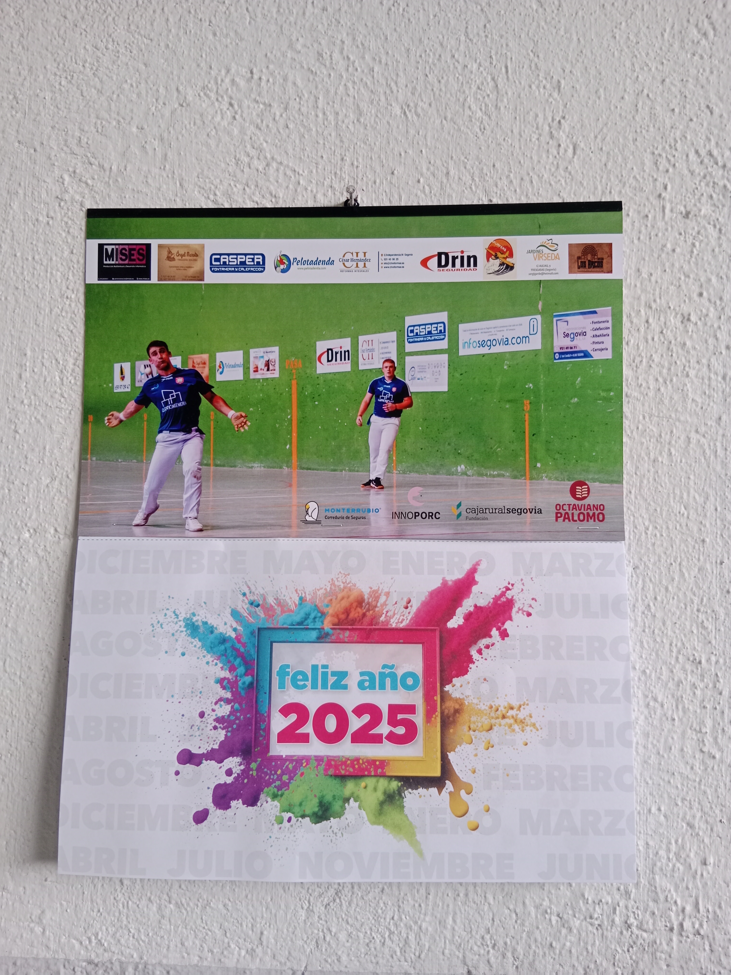 Calendario 2025 Pelota Mano