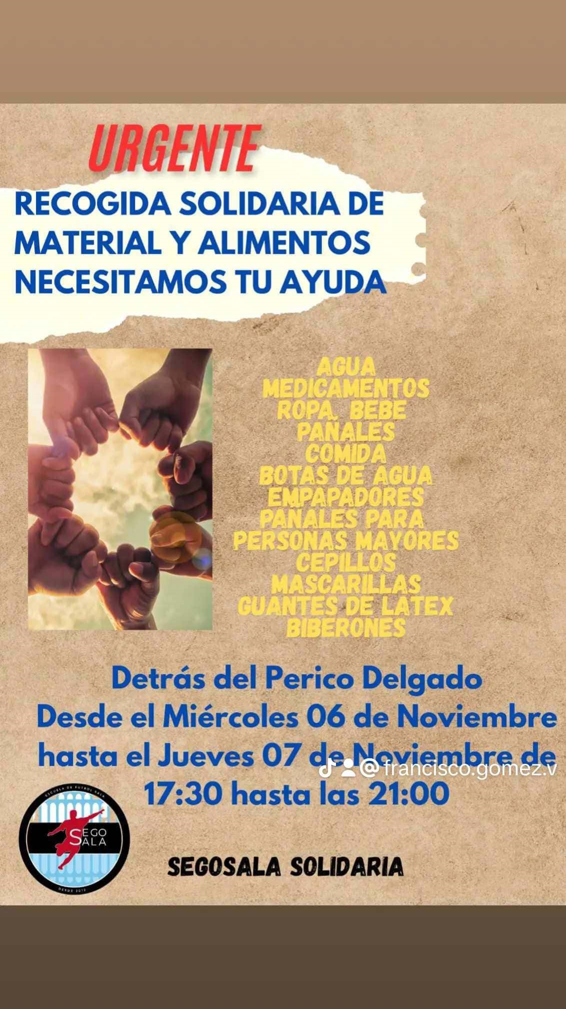 CD Segosala: Recogida Solidaria de Material y Alimentos