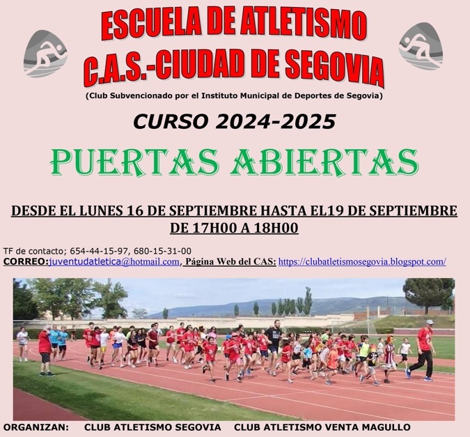 Escuela de Atletismo del Cas – Ciudad de Segovia y Venta Magullo