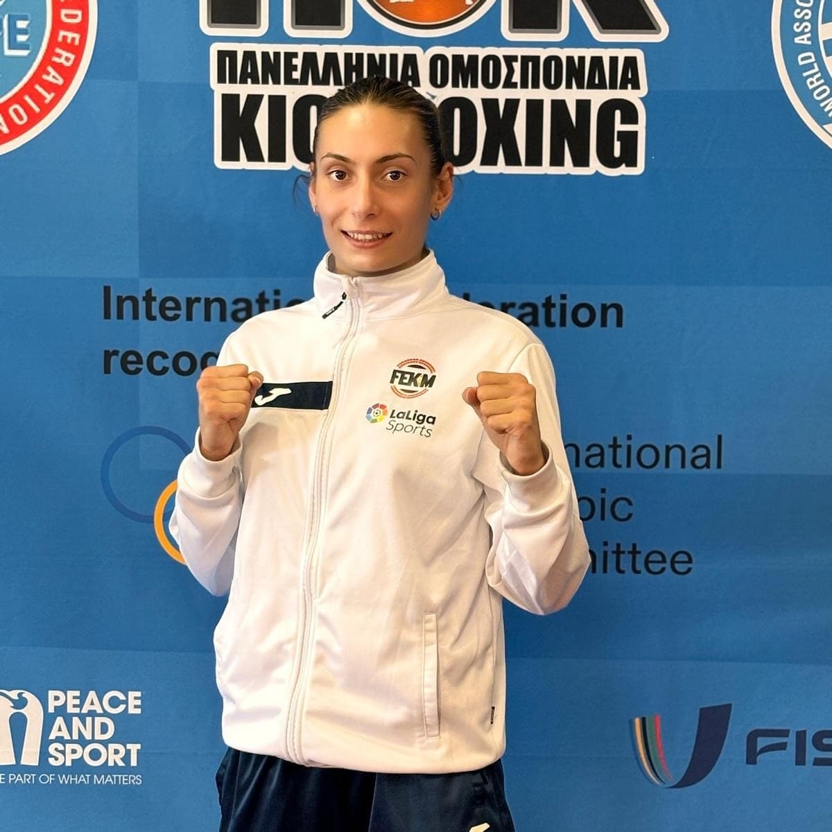 Marta González en el Campeonato de Europa de Kickboxing con la Selección Nacional FEKM