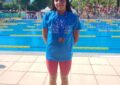 Sandra Guerra Hernanz medalla de bronce en 50m libres en el Campeonato de España alevín de natación.
