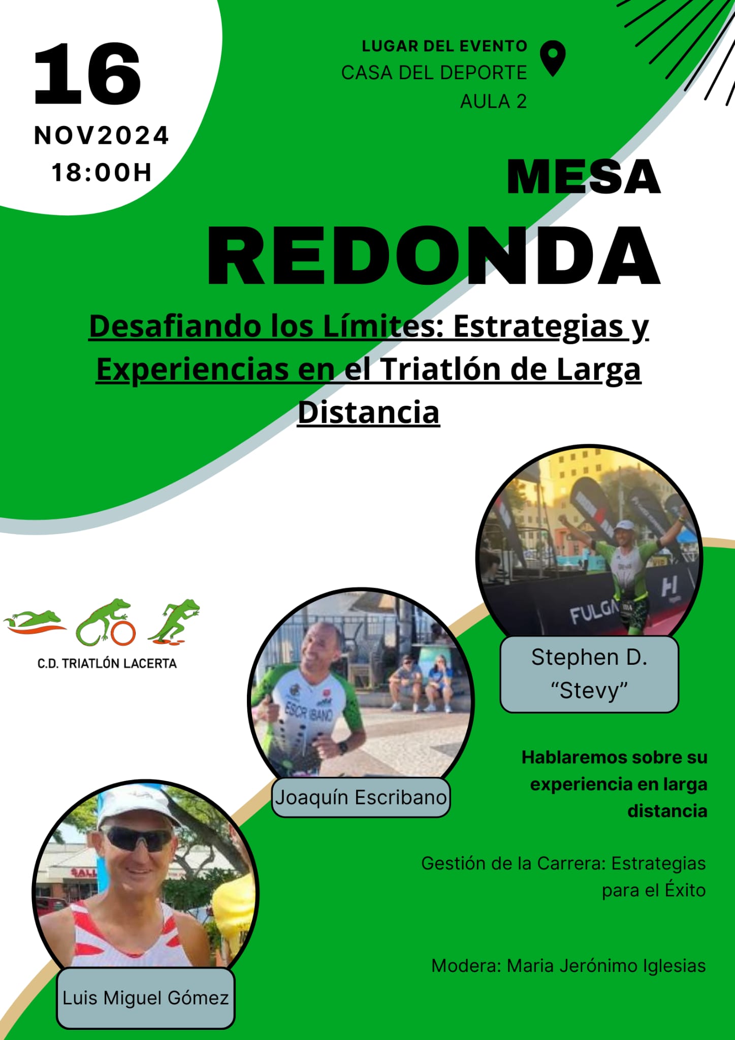 Triatlon Lacerta: Mesa Redondo día 16 de noviembre de 2024